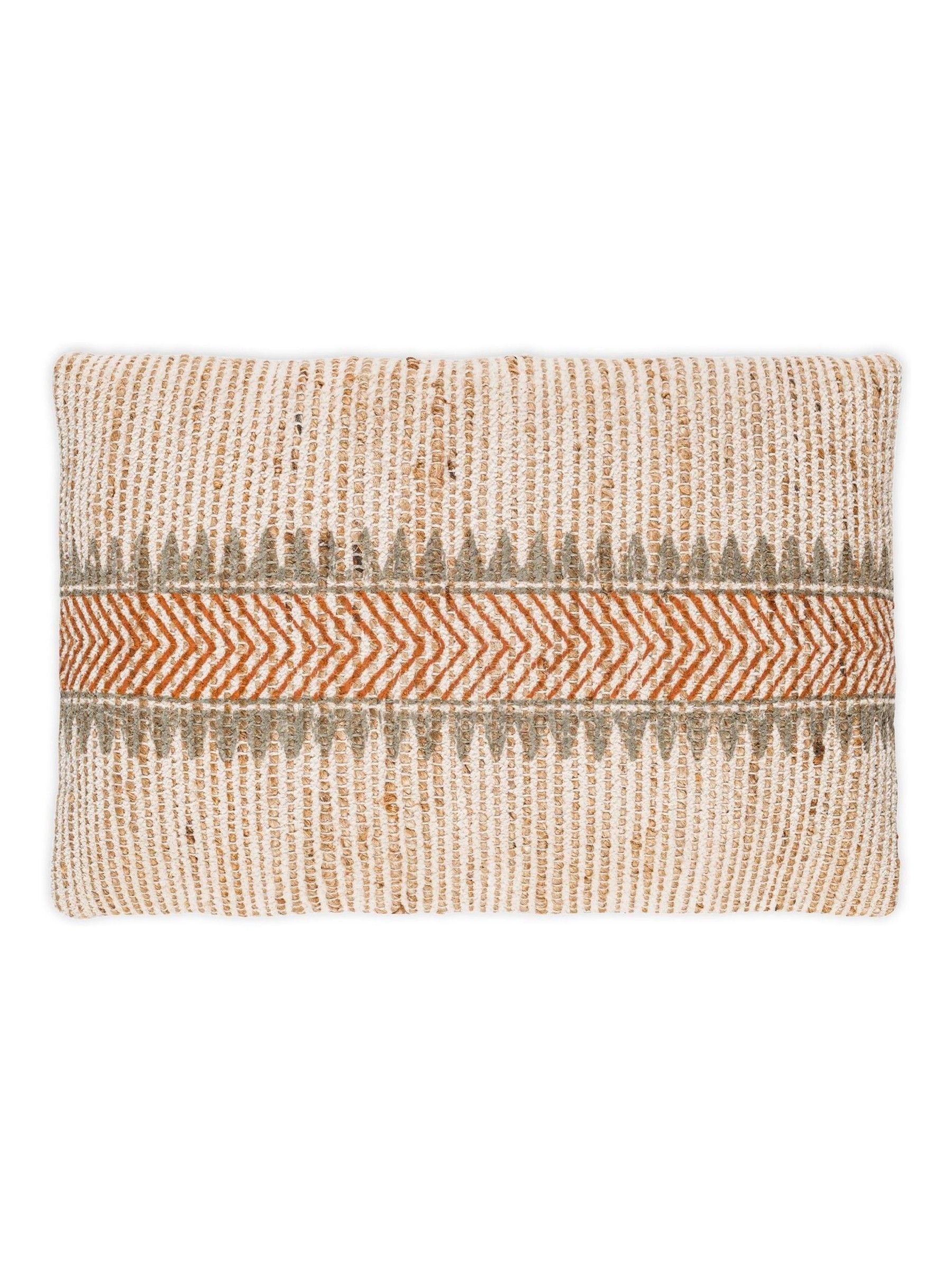 Nkuku natural jute and cotton cushion cover 42x62cm, imported from the UK