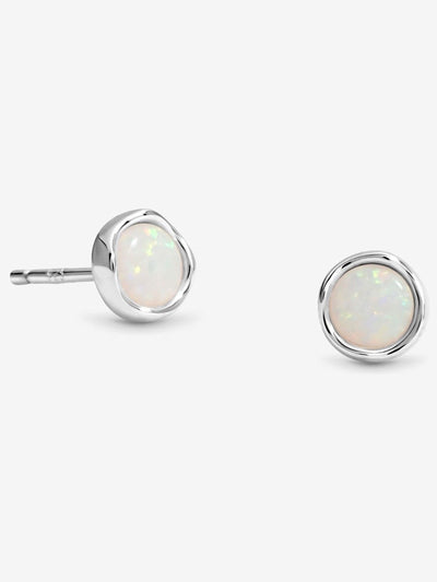 Next Boucles d'oreilles à clous opale semi-précieuse argentées Simply Silver en argent sterling - Achetez en ligne chez McGrocer