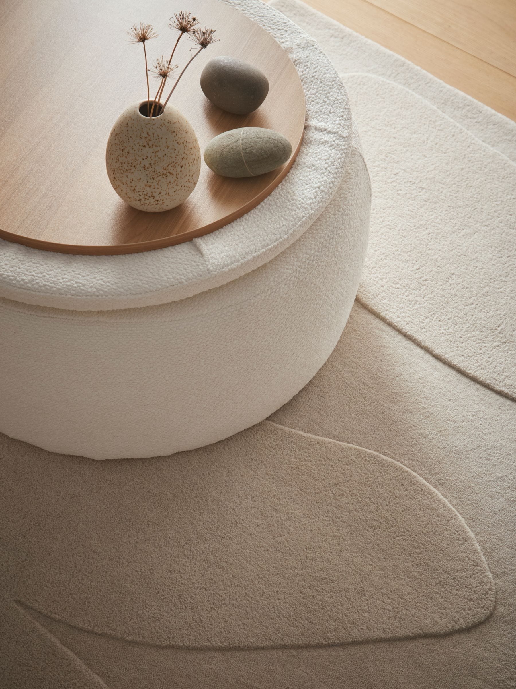 Origin Rugs oatmeal sculptured pebble wool rug, UK version