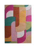 Origin Rugs pink retro deco wool rug, UK version