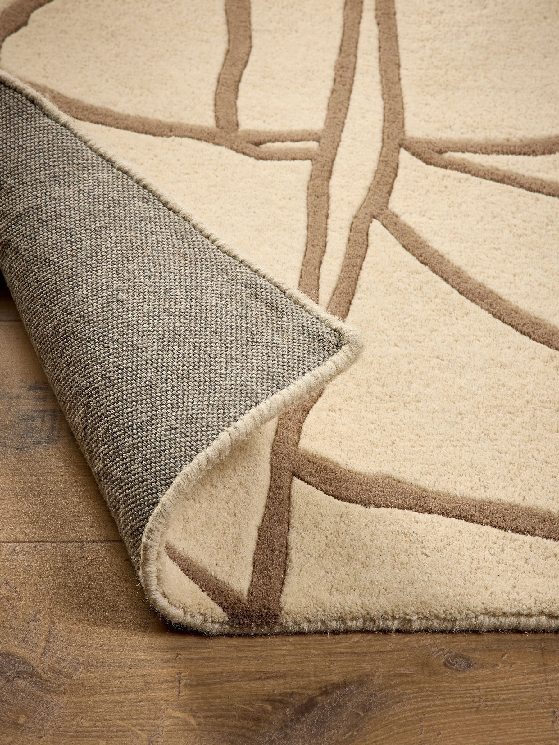 Origin Rugs Kintsugi wool rug cream carved pattern, UK version