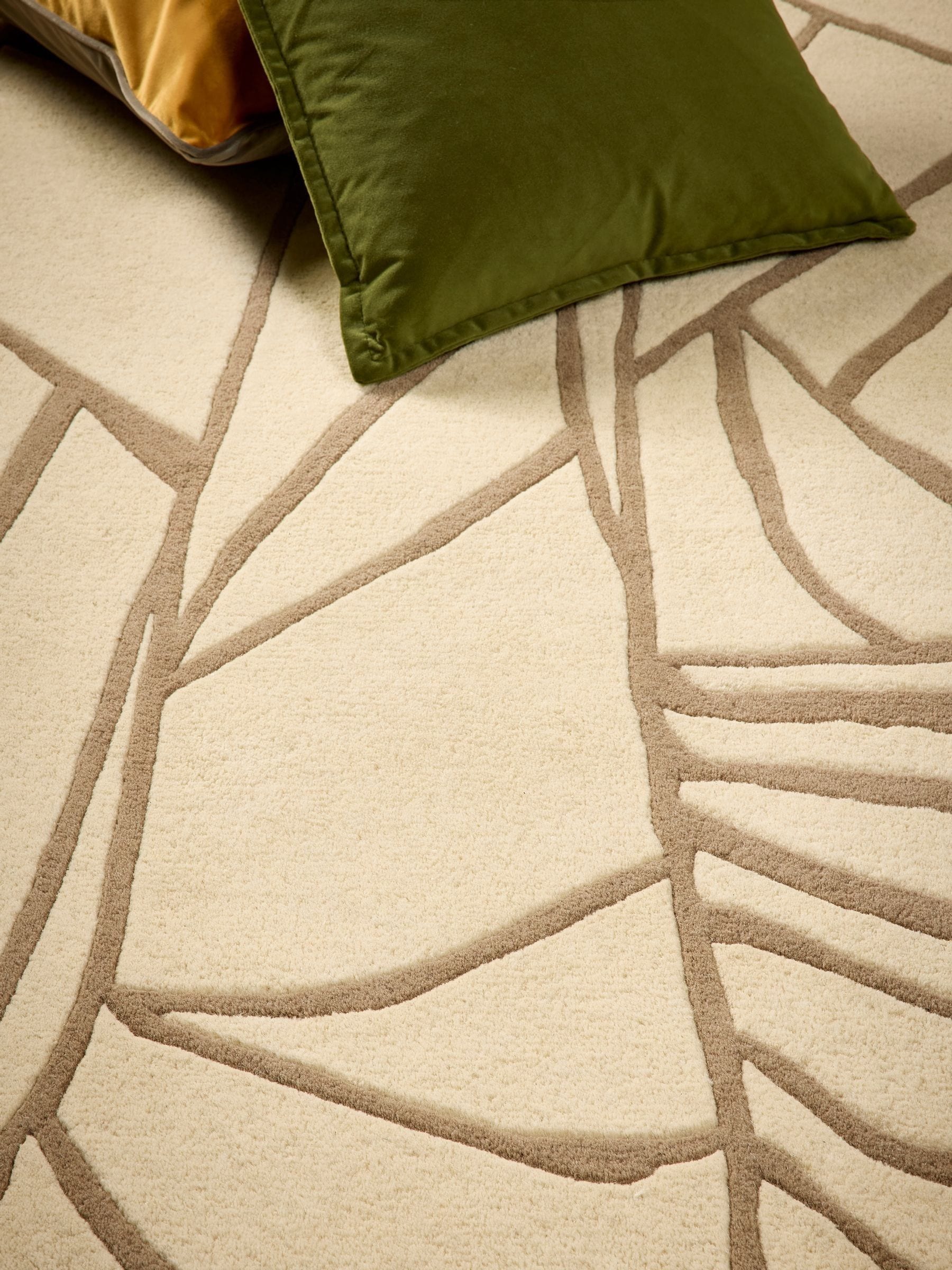 Origin Rugs Kintsugi wool rug cream carved pattern, UK version