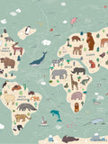 Origin Murals children's world map A3 mural sample (British brand)
