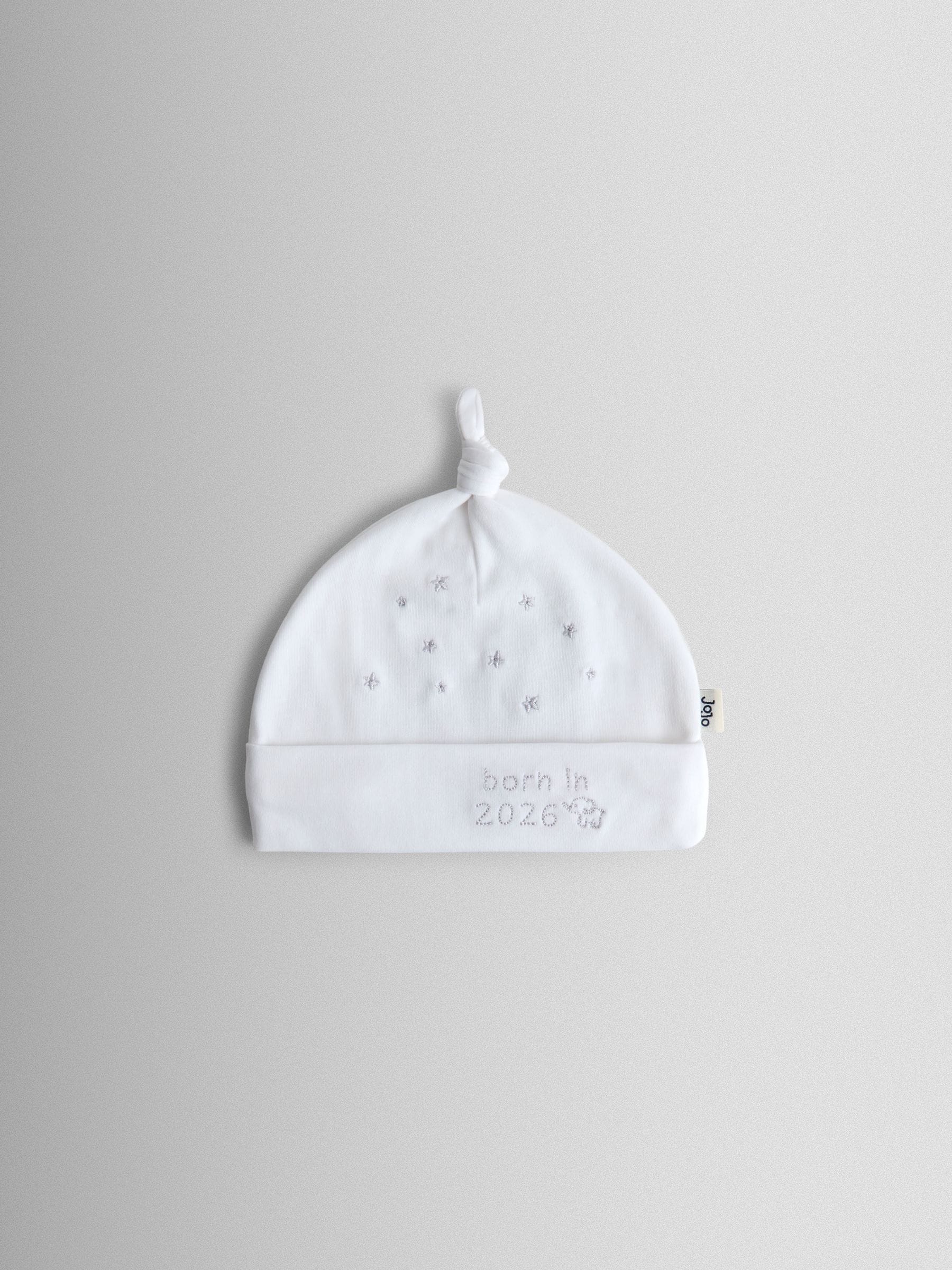 JoJo Maman Bébé embroidered born in 2026 hat, imported from the UK