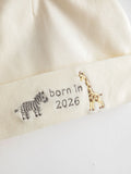 JoJo Maman Bébé cream embroidered hat Born in 2026 - British product