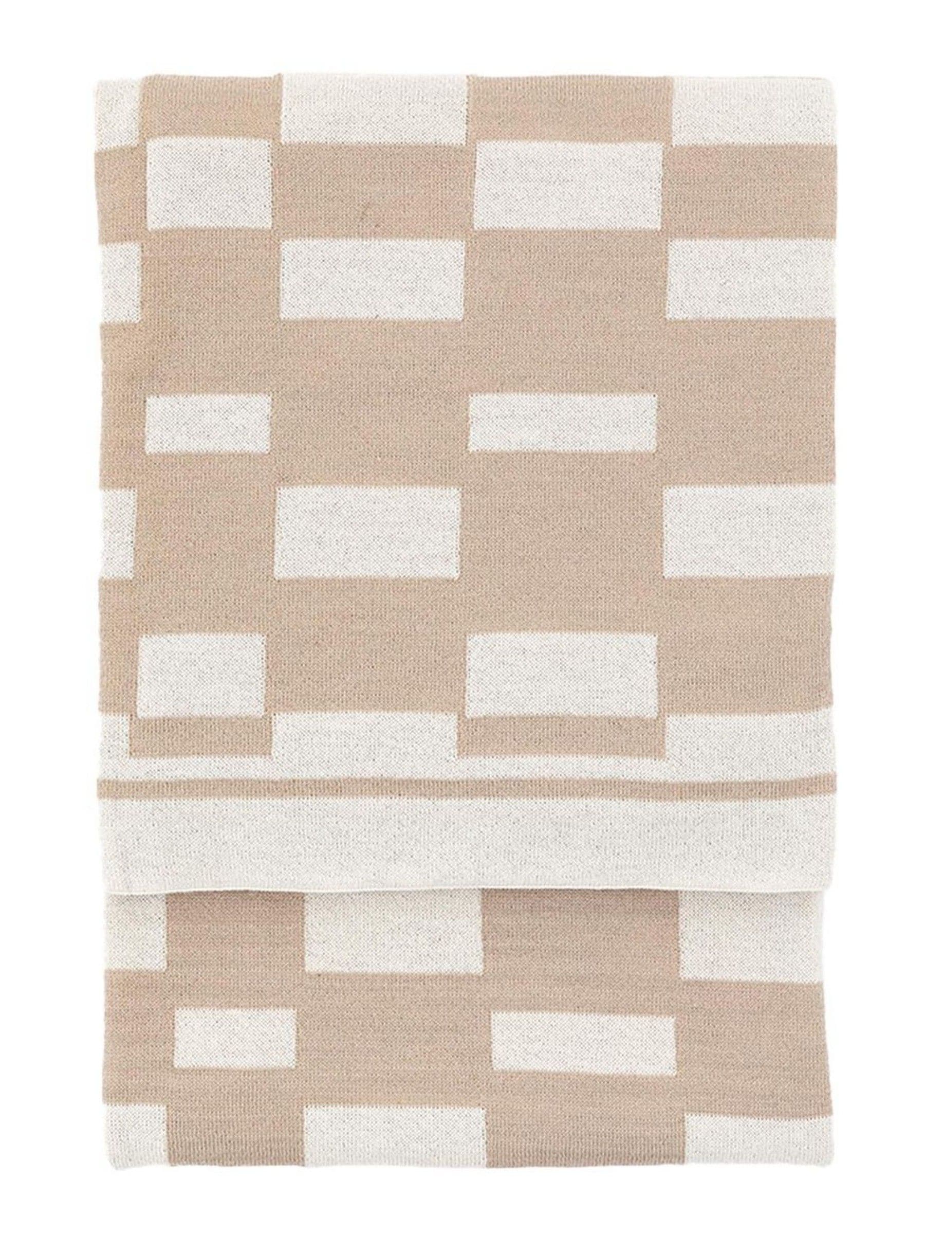 Gallery Home taupe Solvi knitted throw 130cm - British product