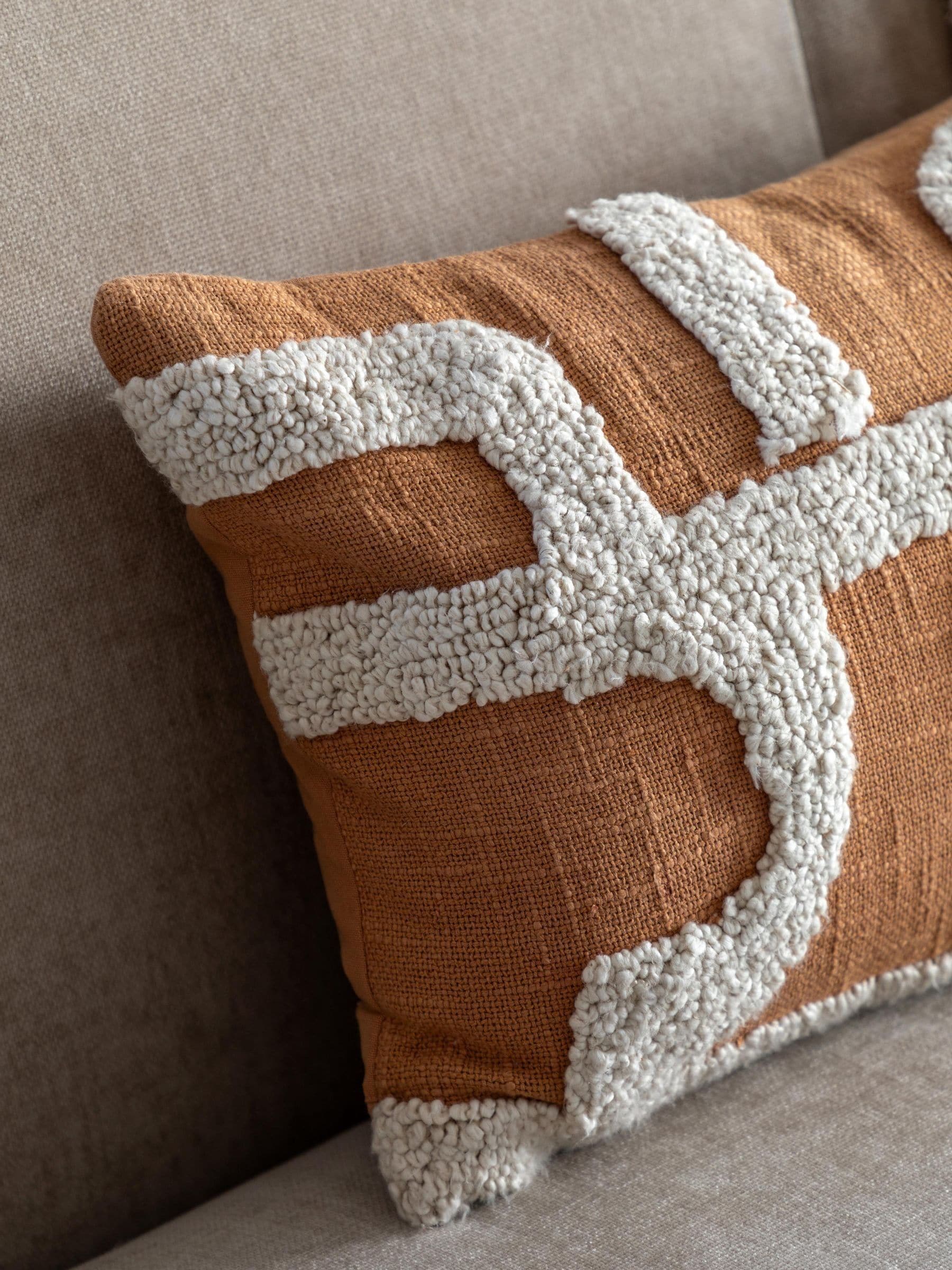 Gallery Home orange embroidered cushion, UK version