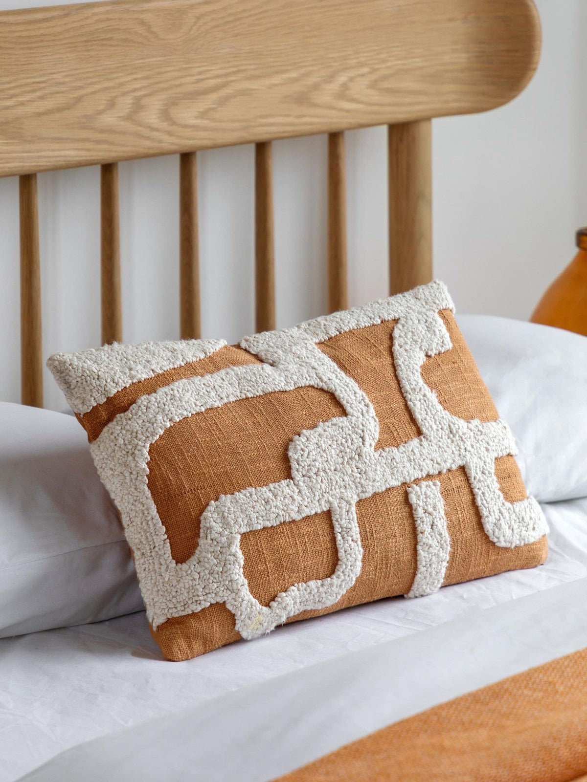 Gallery Home orange embroidered cushion, UK version