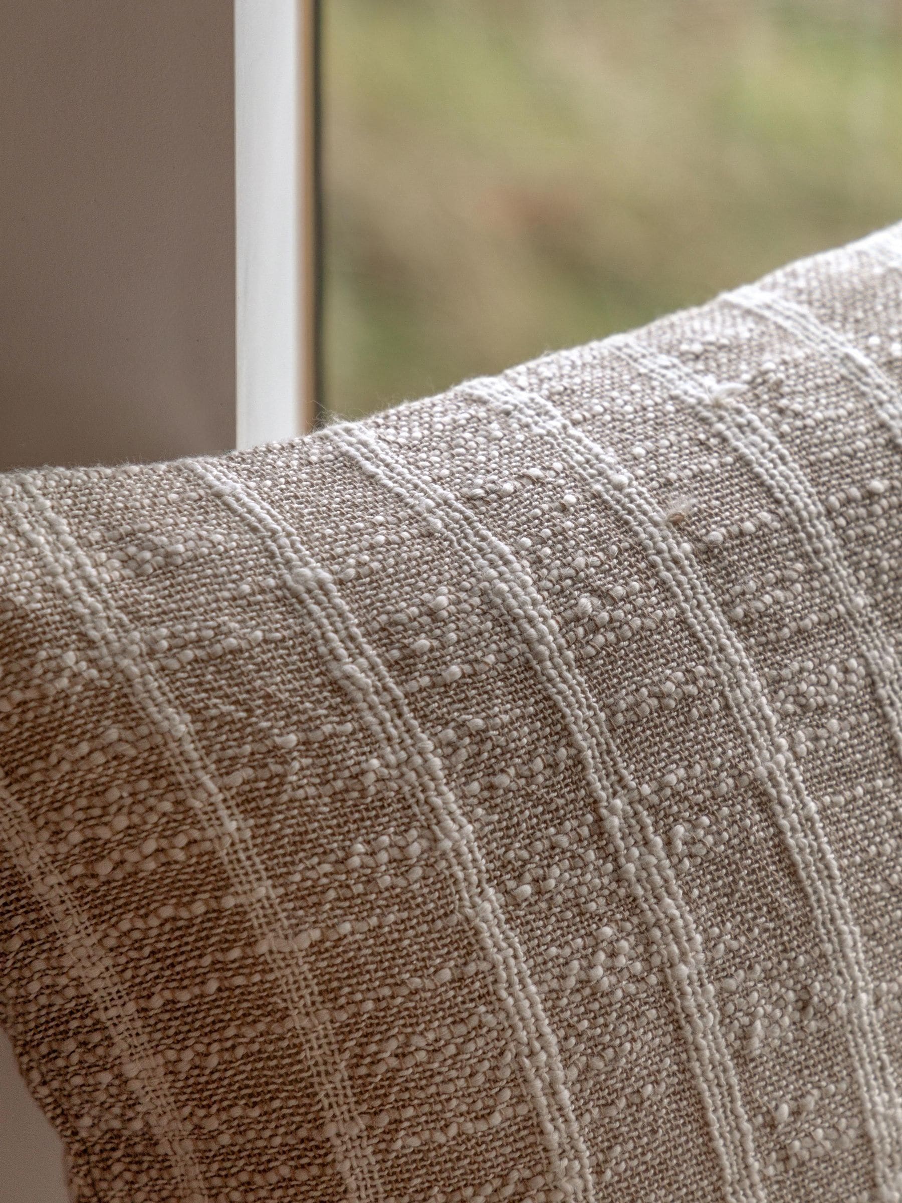 Gallery Home Ryton Stripe cushion, sand and white, 45cm - imported from the UK