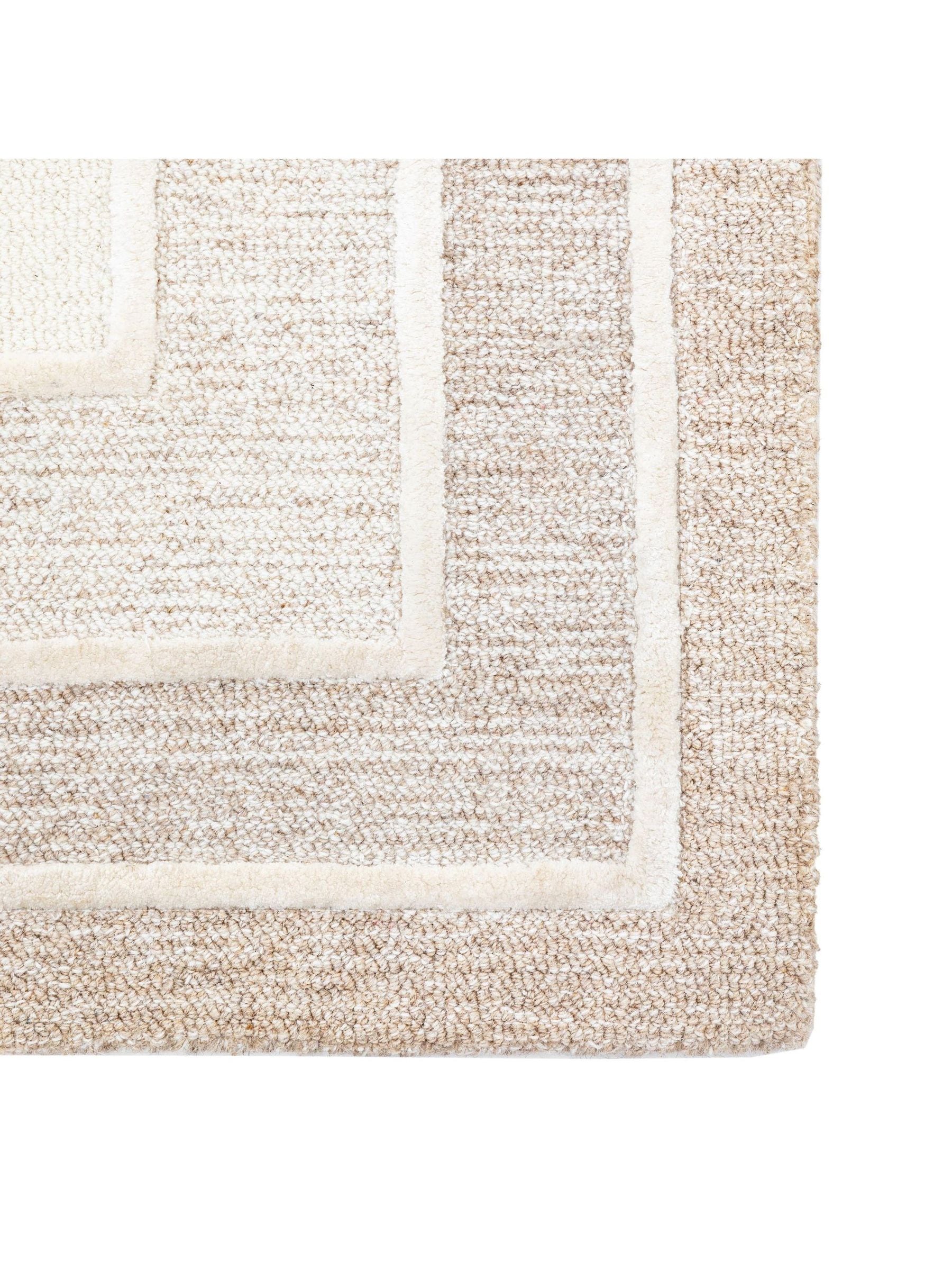 Gallery Home beige Sula tonal border rug 120x180cm - British product