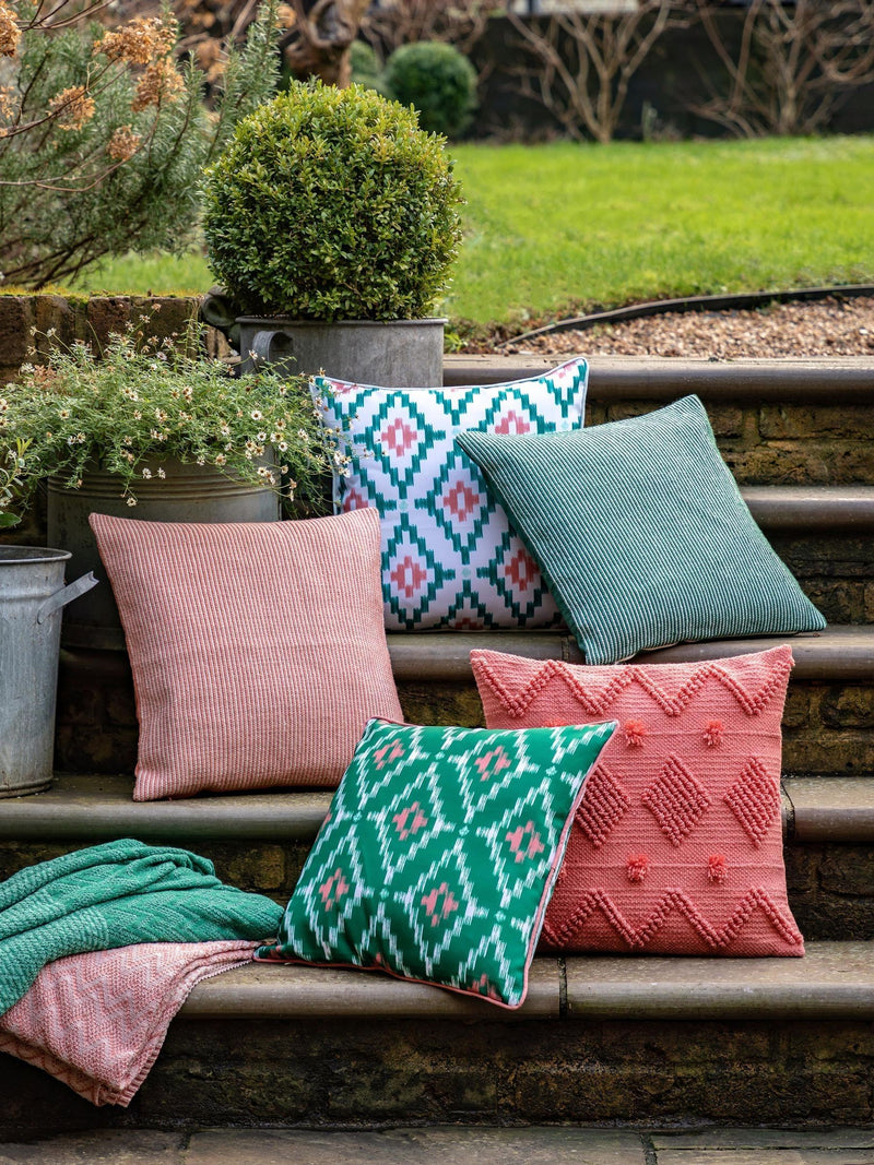 Gallery Home orange geometric printed cushion 45cm square, imported from the UK