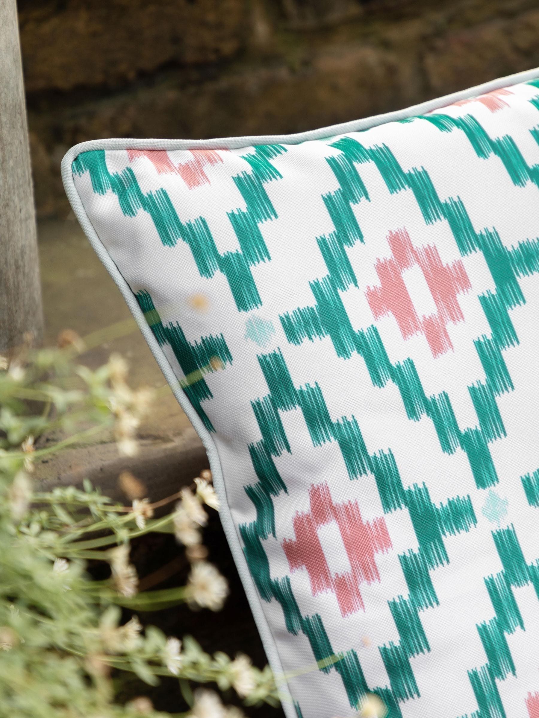Gallery Home orange geometric printed cushion 45cm square, imported from the UK