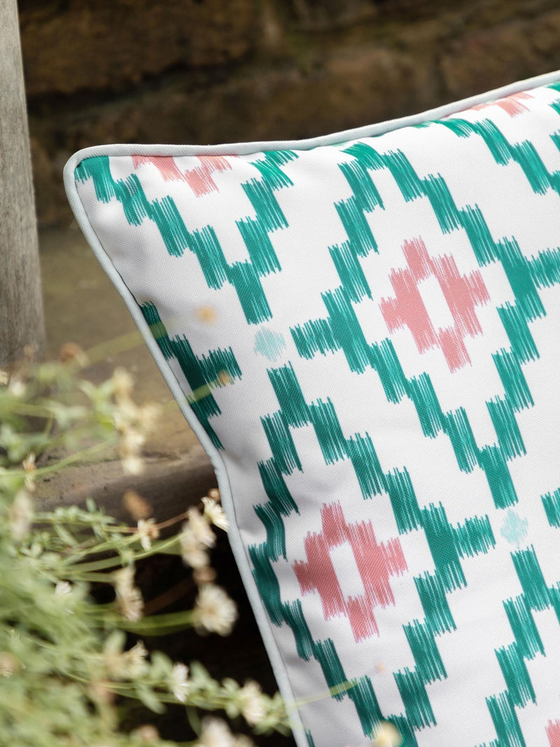Gallery Home orange geometric printed cushion 45cm square, imported from the UK