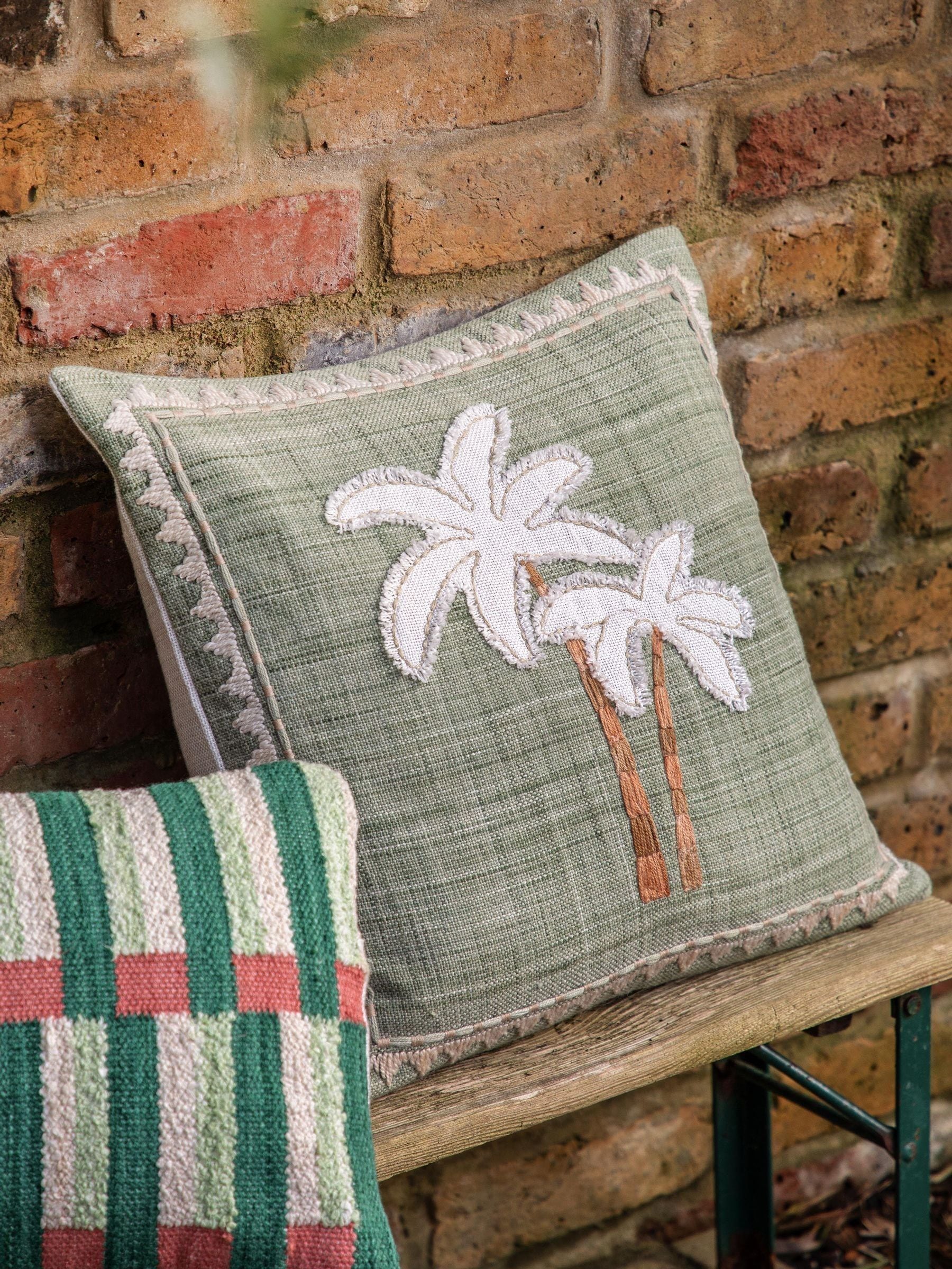 Gallery Home green palm tree cushion 45cm - British product