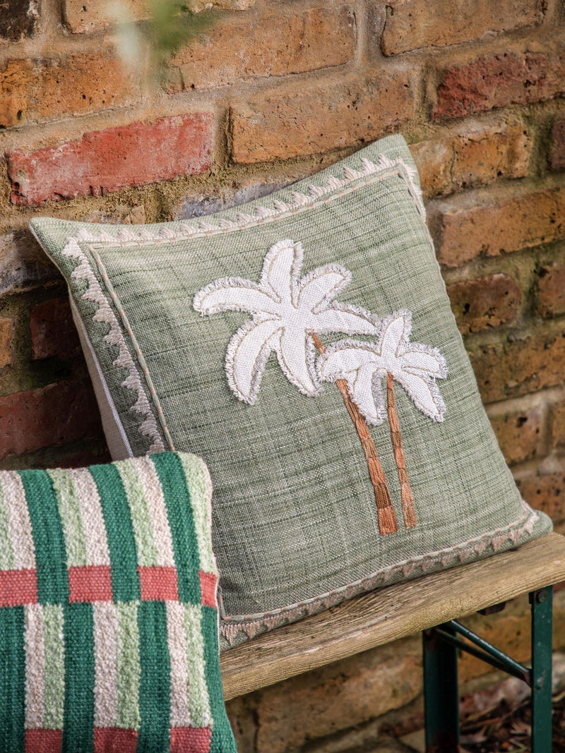 Gallery Home green palm tree cushion 45cm - British product