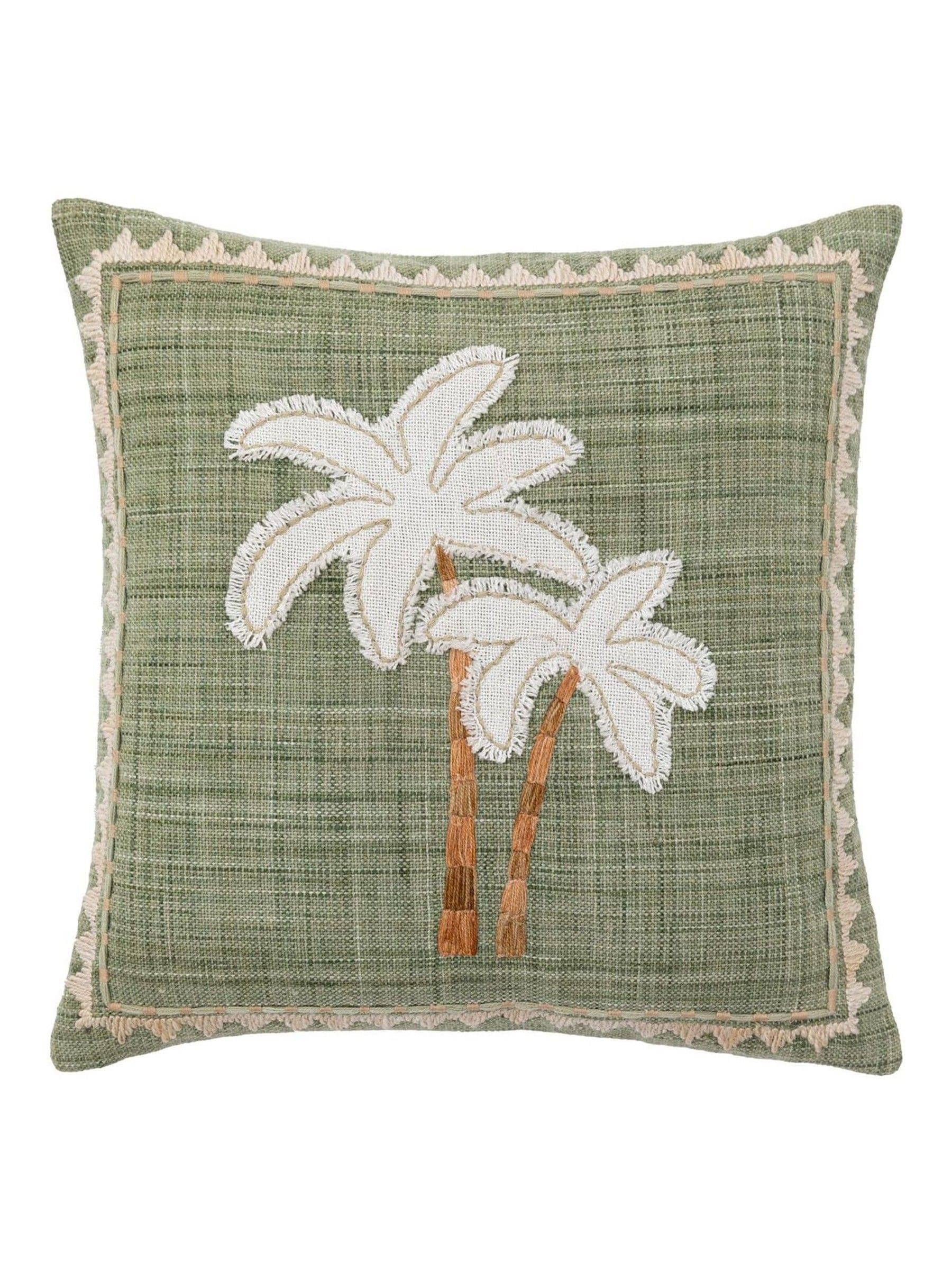 Gallery Home green palm tree cushion 45cm - British product