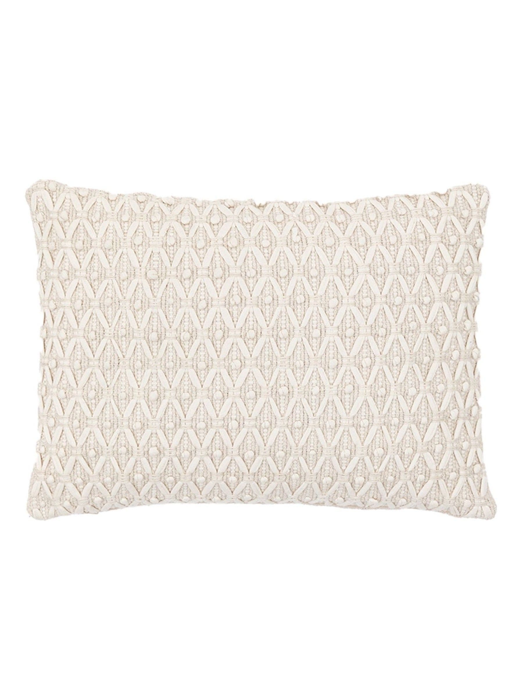 Gallery Home Renley woven cushion in cream, imported from the UK