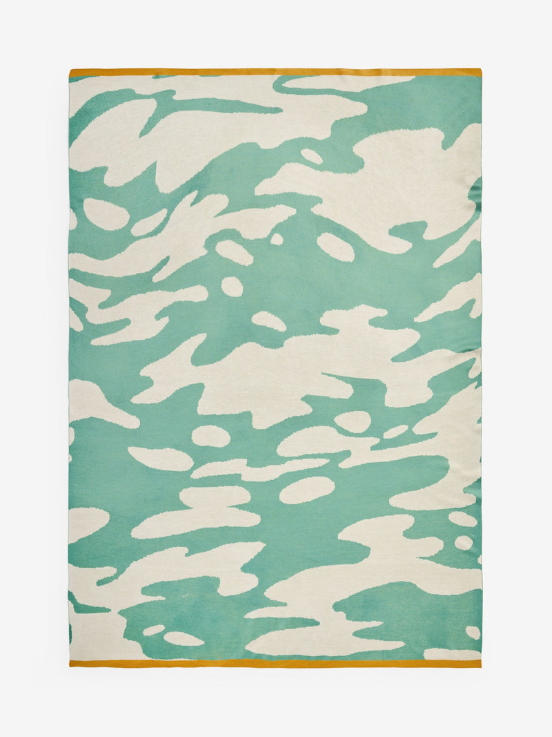 MADE.COM green ripple knitted throw 130x180cm, imported from the UK