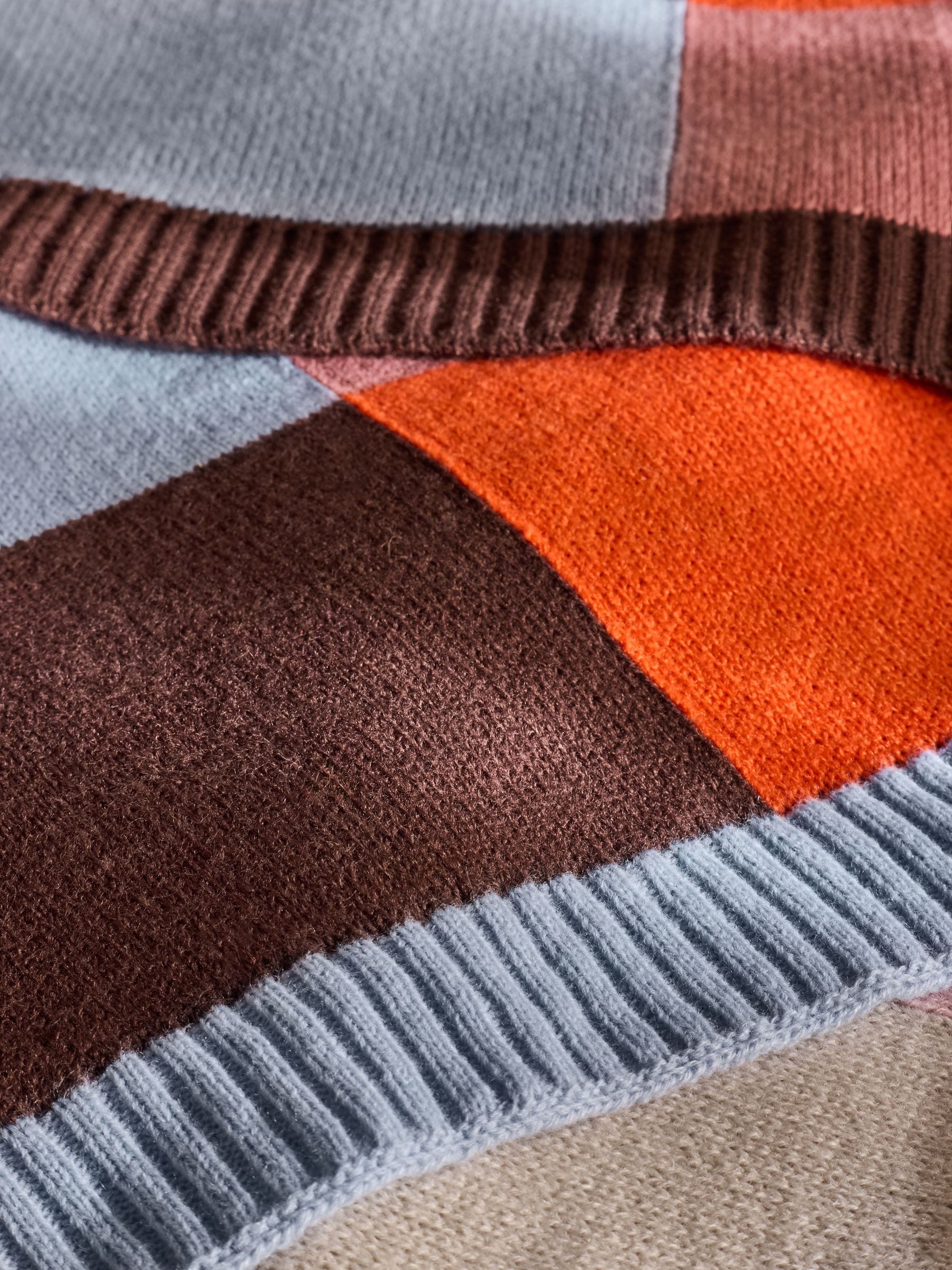 MADE.COM Multi Keava knitted throw 130x180cm, imported from the UK