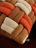 MADE.COM rust orange Morven lattice jersey cushion 45cm, imported from the UK