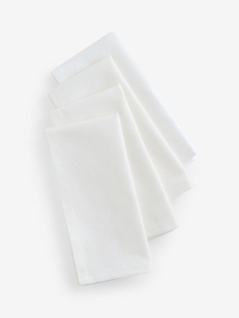 Set of 4 white cotton napkins 40cm, UK version