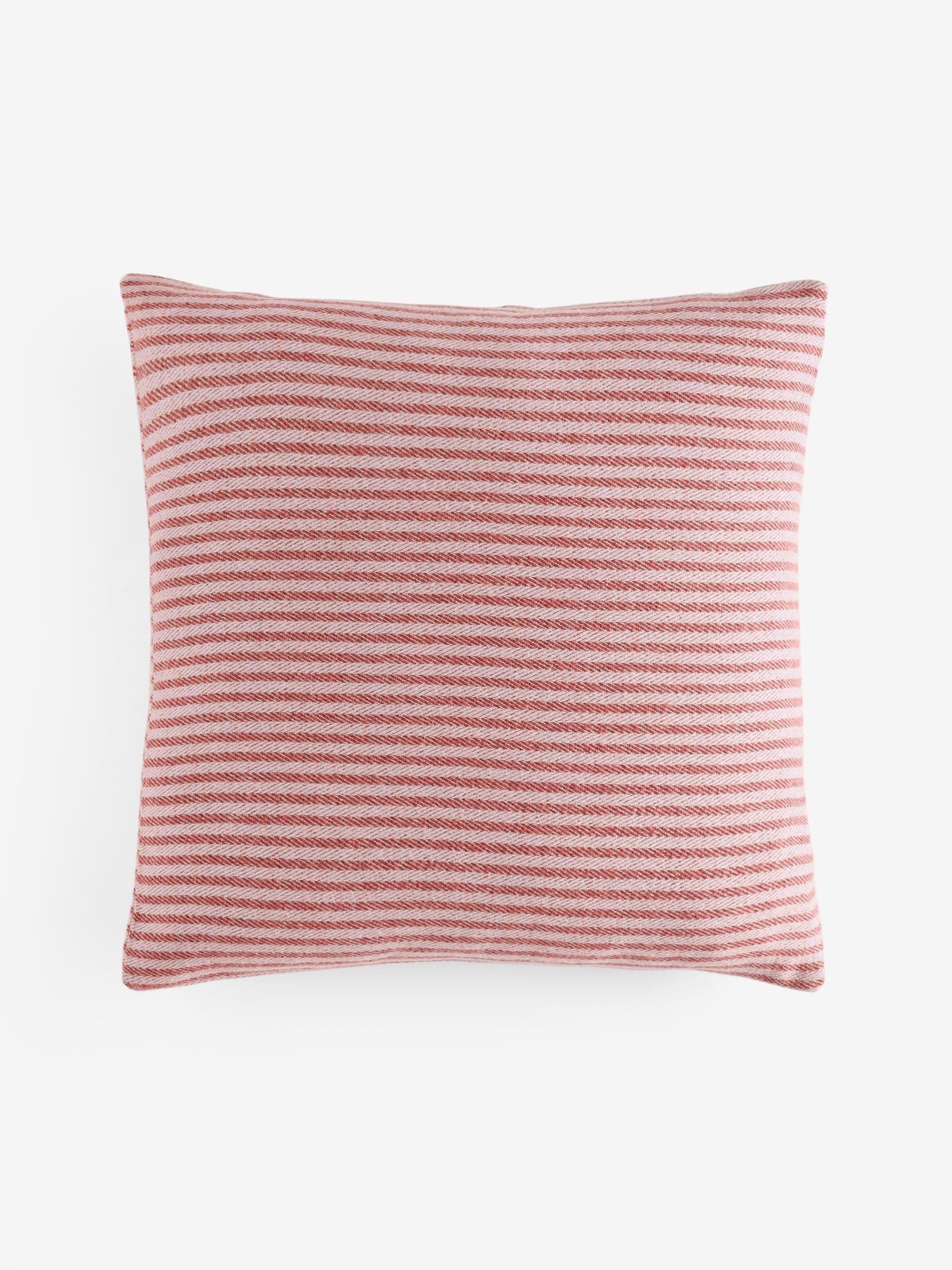 Pink woven stripe cushion for home 50x50cm, UK version