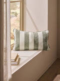 Chenille Stripe Cushion Sage Green 50 x 50cm