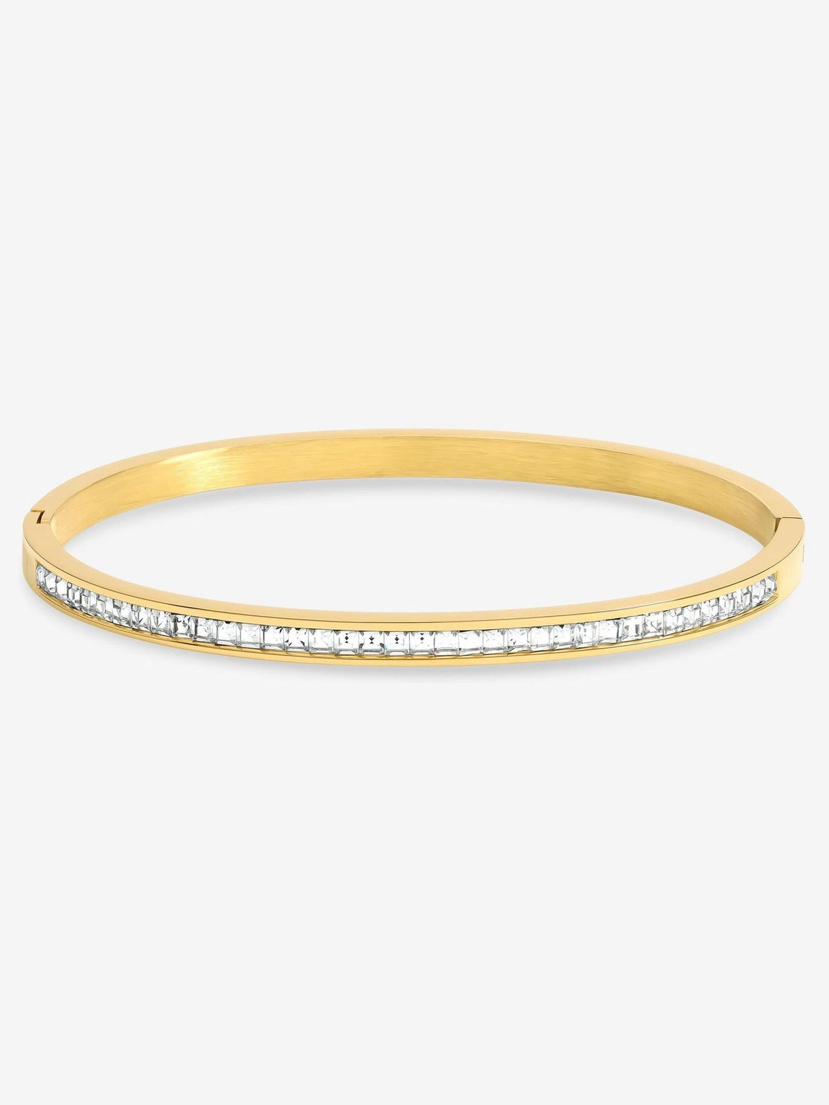 Jon Richard gold plated waterproof crystal row bangle, UK version