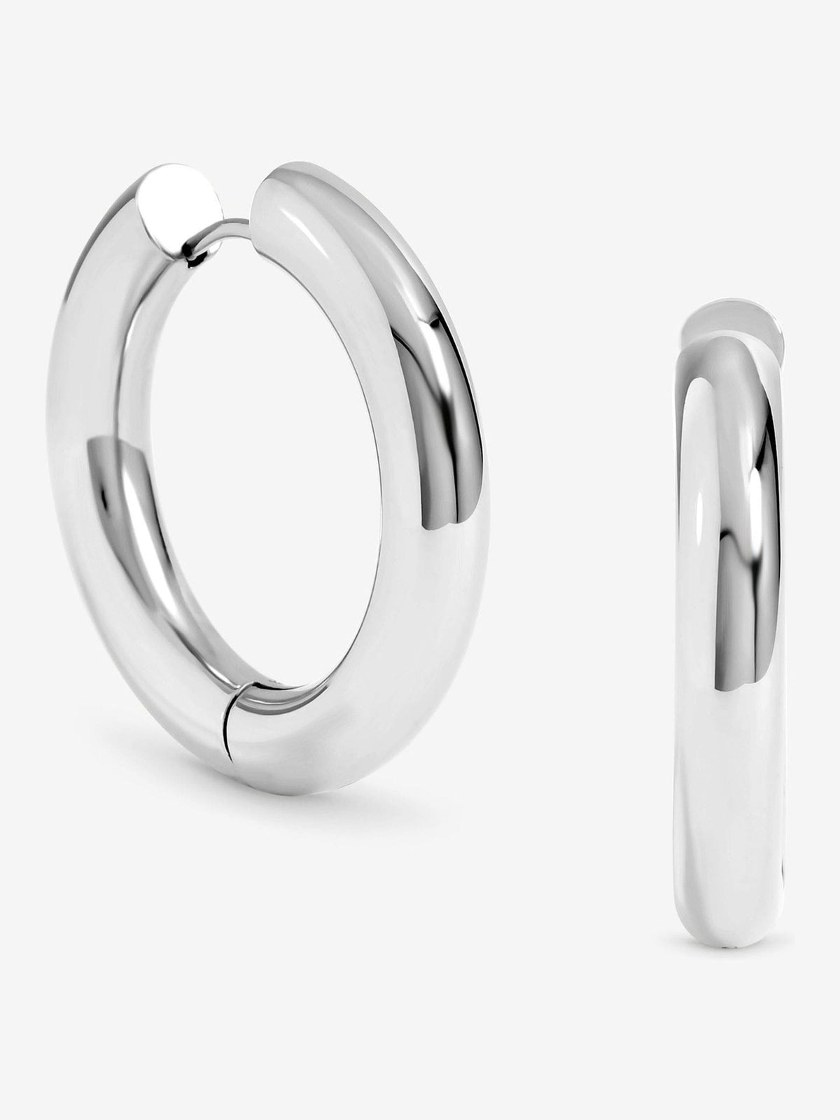 Gold Plated Stainless Steel Large Chubby Hoop Earrings – Waterproof, 30mm