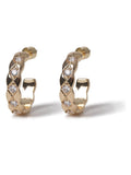 Aela gold tone diamond quilted hoop earrings (British brand)