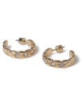 Aela gold tone diamond quilted hoop earrings (British brand)