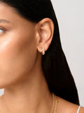 Aela gold tone diamond quilted hoop earrings (British brand)
