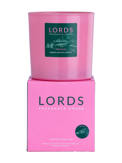 Lords Fragrance House Pink 3 Wick Yellowstone 1 Wick Scented Candle 225g