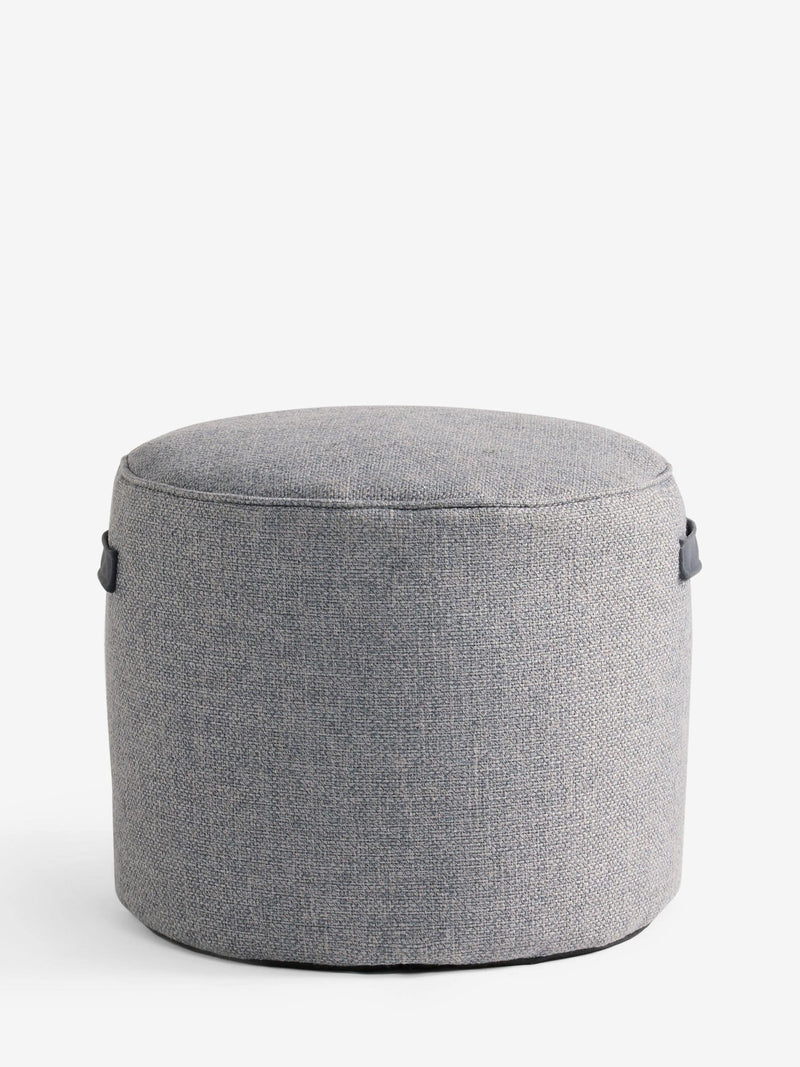 Grey pouffe with handles, imported from the UK