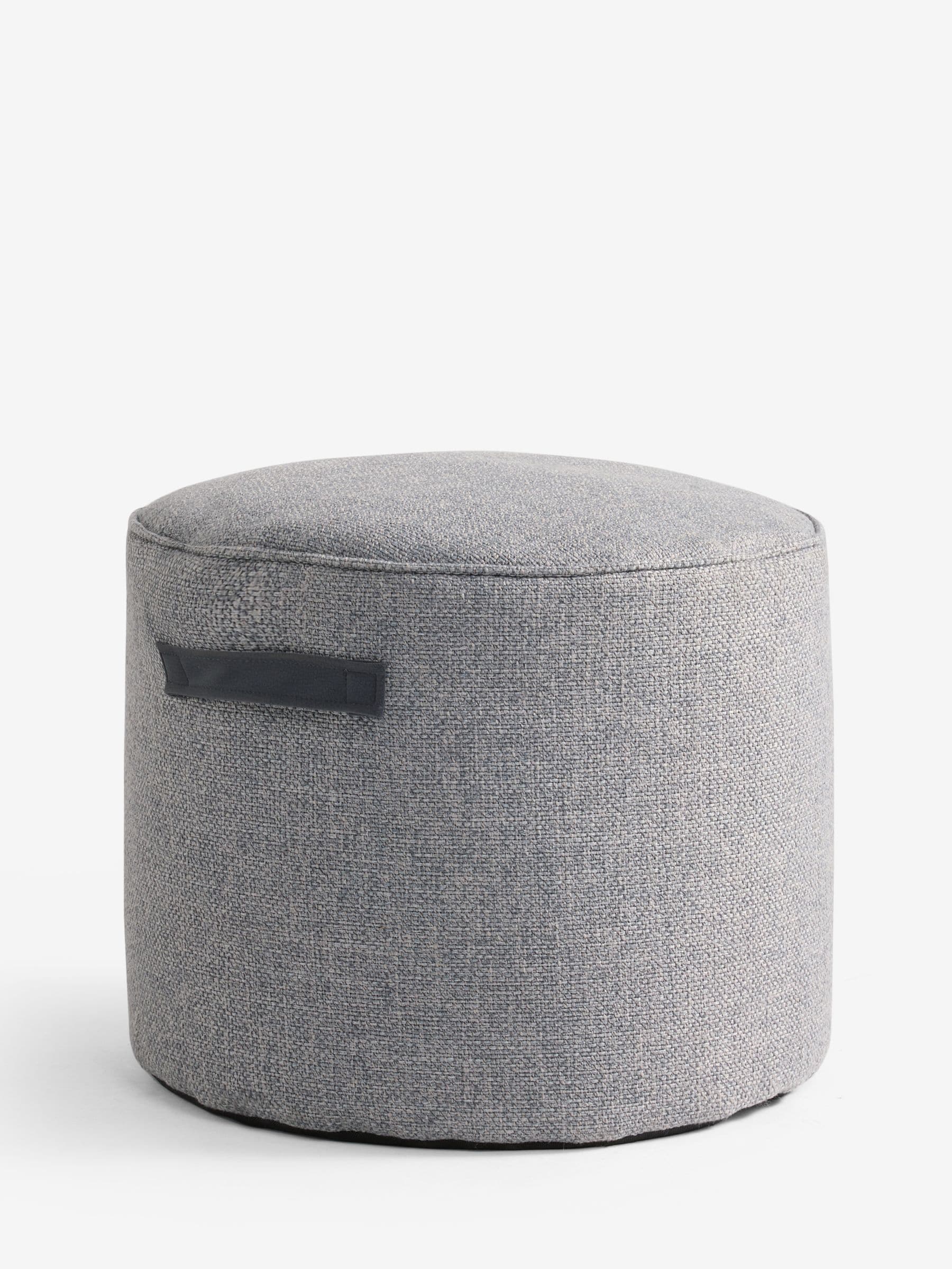 Grey pouffe with handles, imported from the UK
