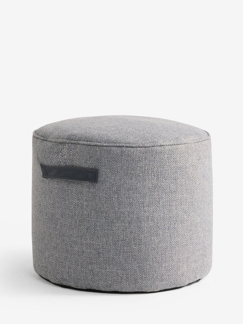 Grey pouffe with handles, imported from the UK