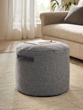 Grey pouffe with handles, imported from the UK