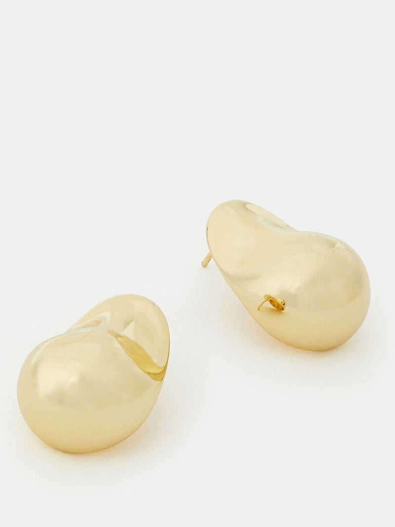 Accessorize Gold Tone Molten Curve Drop Earrings - British product