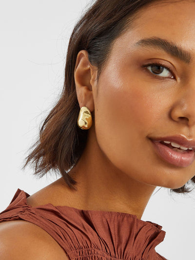 Accessorize Gold Ton Molten Curve Hängeohrringe
