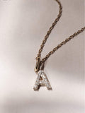 The Diamond Store initial lab diamond necklace 0.10ct in 18K gold vermeil (British brand)