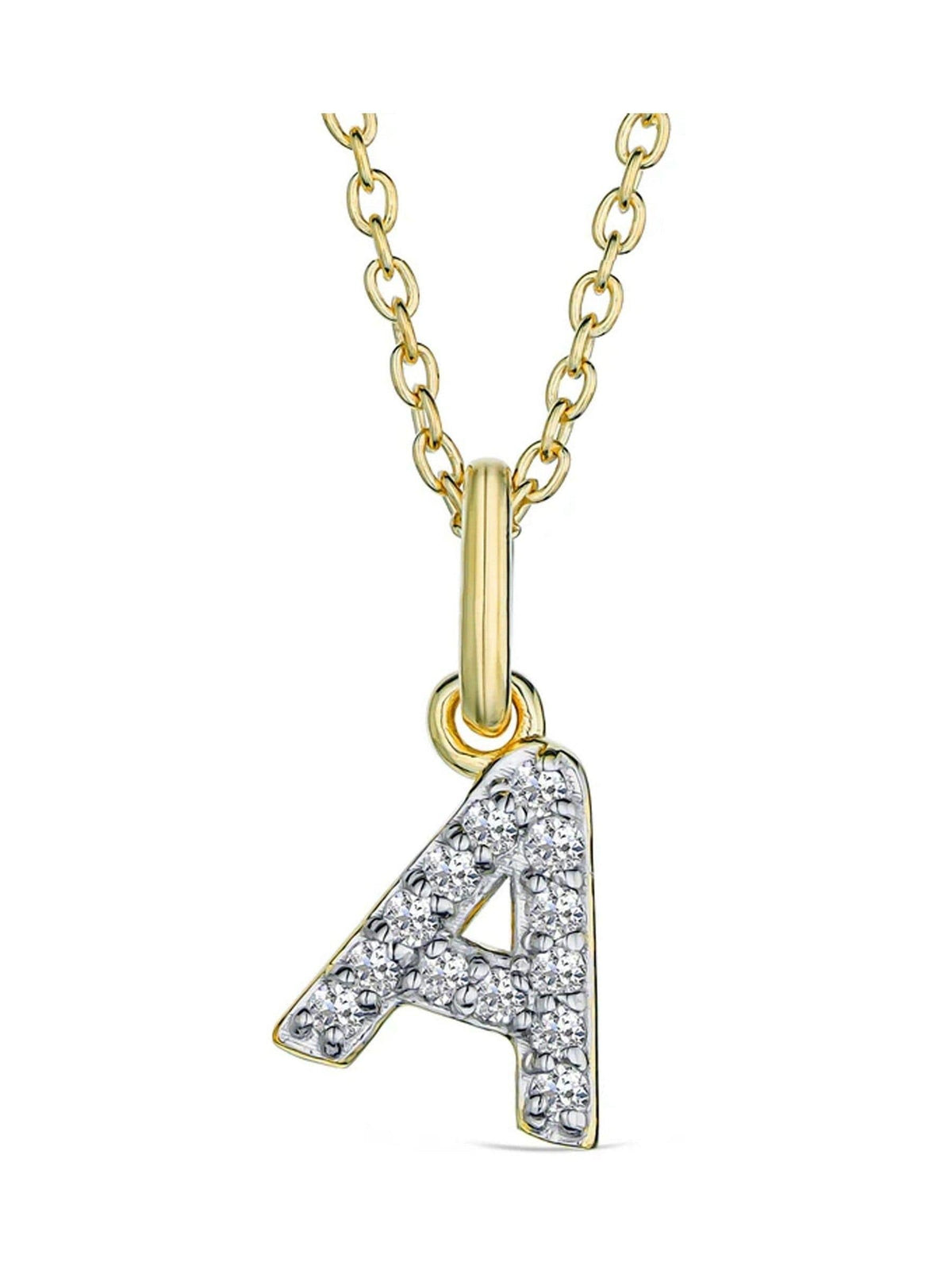 The Diamond Store initial lab diamond necklace 0.10ct in 18K gold vermeil (British brand)