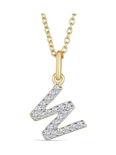 Halskette mit Anhänger „White Love Letter Initial“ von The Diamond Store, besetzt mit einem 0.10 ct Labordiamanten in 18 Karat Gold Vermeil