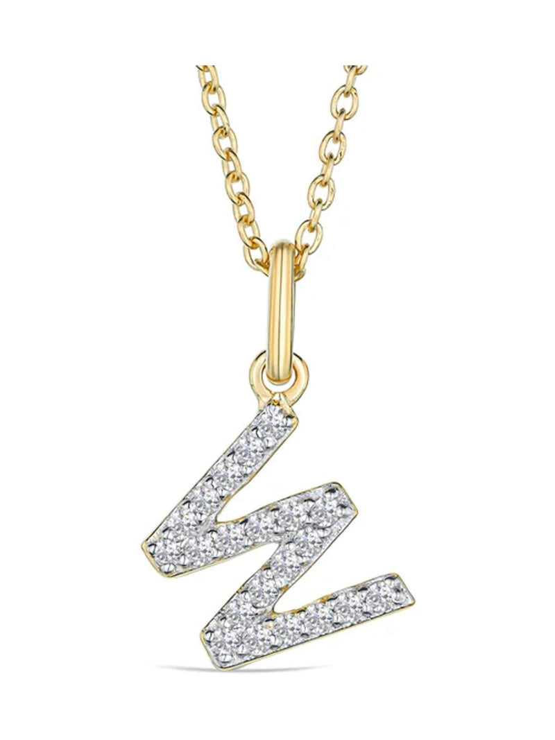 The Diamond Store lab diamond initial pendant necklace 0.10ct in 18K gold vermeil (British brand)