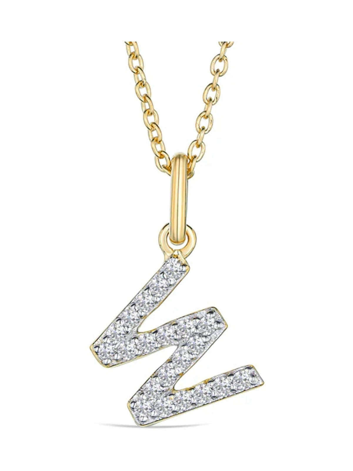 The Diamond Store lab diamond initial pendant necklace 0.10ct in 18K gold vermeil (British brand)