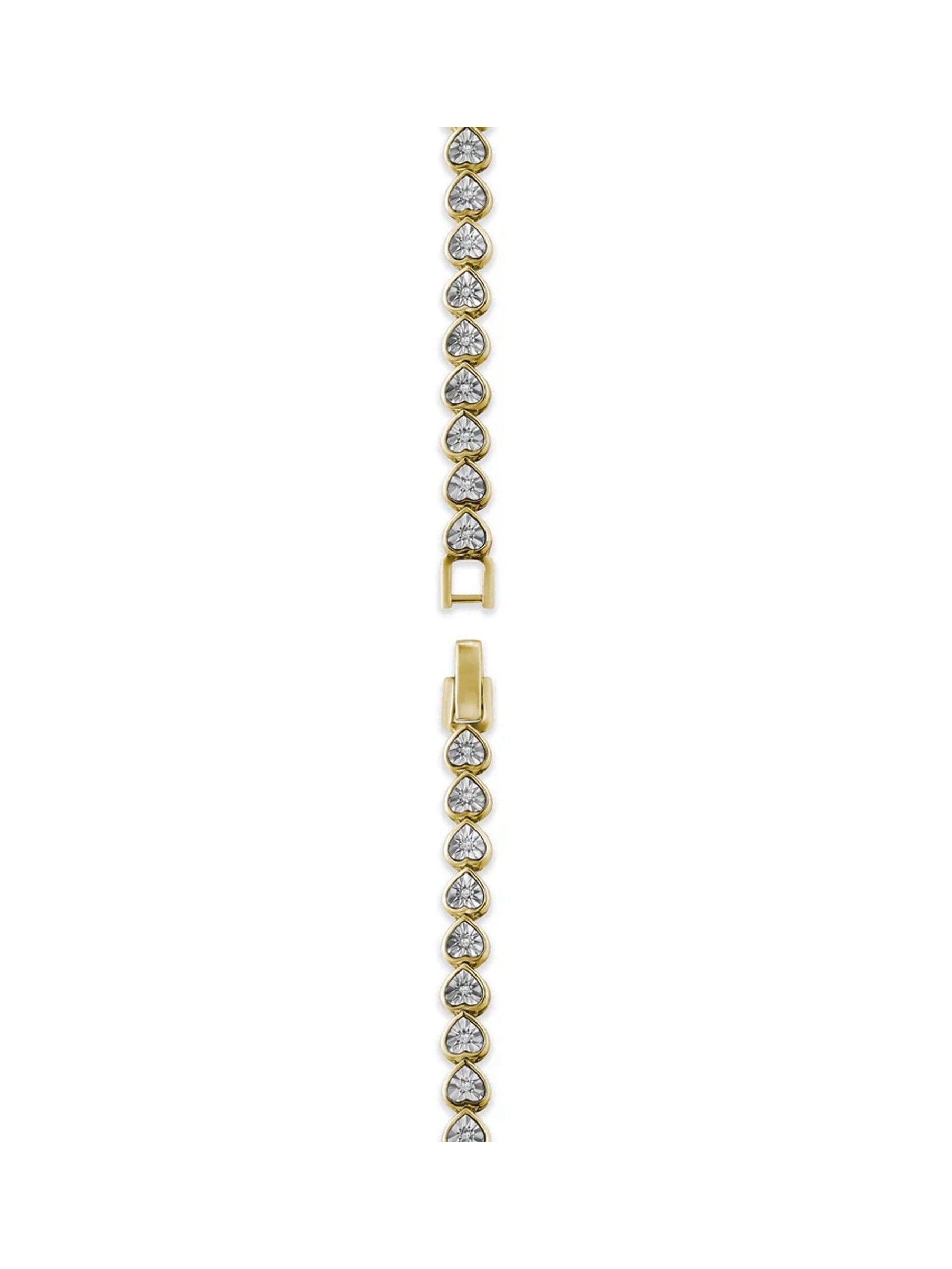 The Diamond Store White Heart 0.15ct lab diamond tennis bracelet silver tone (British brand)
