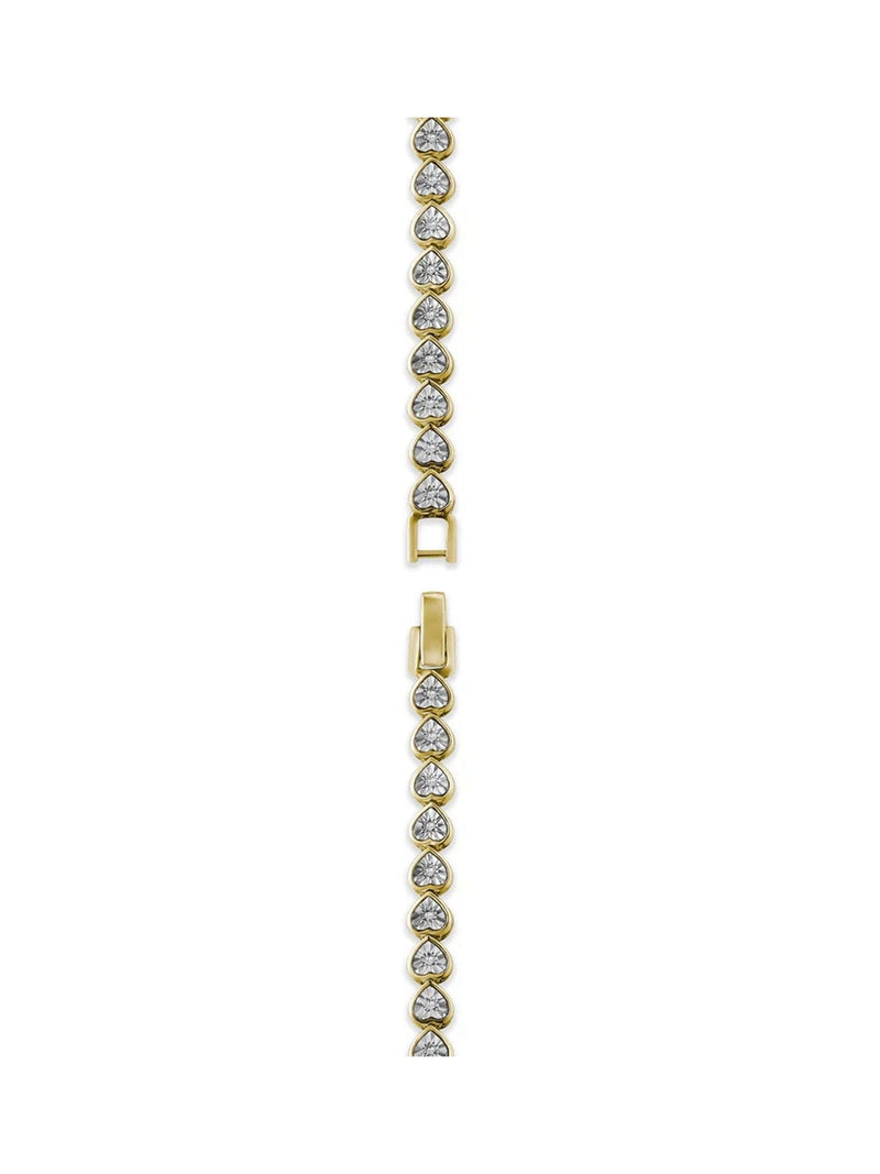 The Diamond Store White Heart 0.15ct lab diamond tennis bracelet silver tone (British brand)
