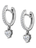 0.50ct Heart Huggie Earrings in Sterling Silver with Lab-Grown Diamonds