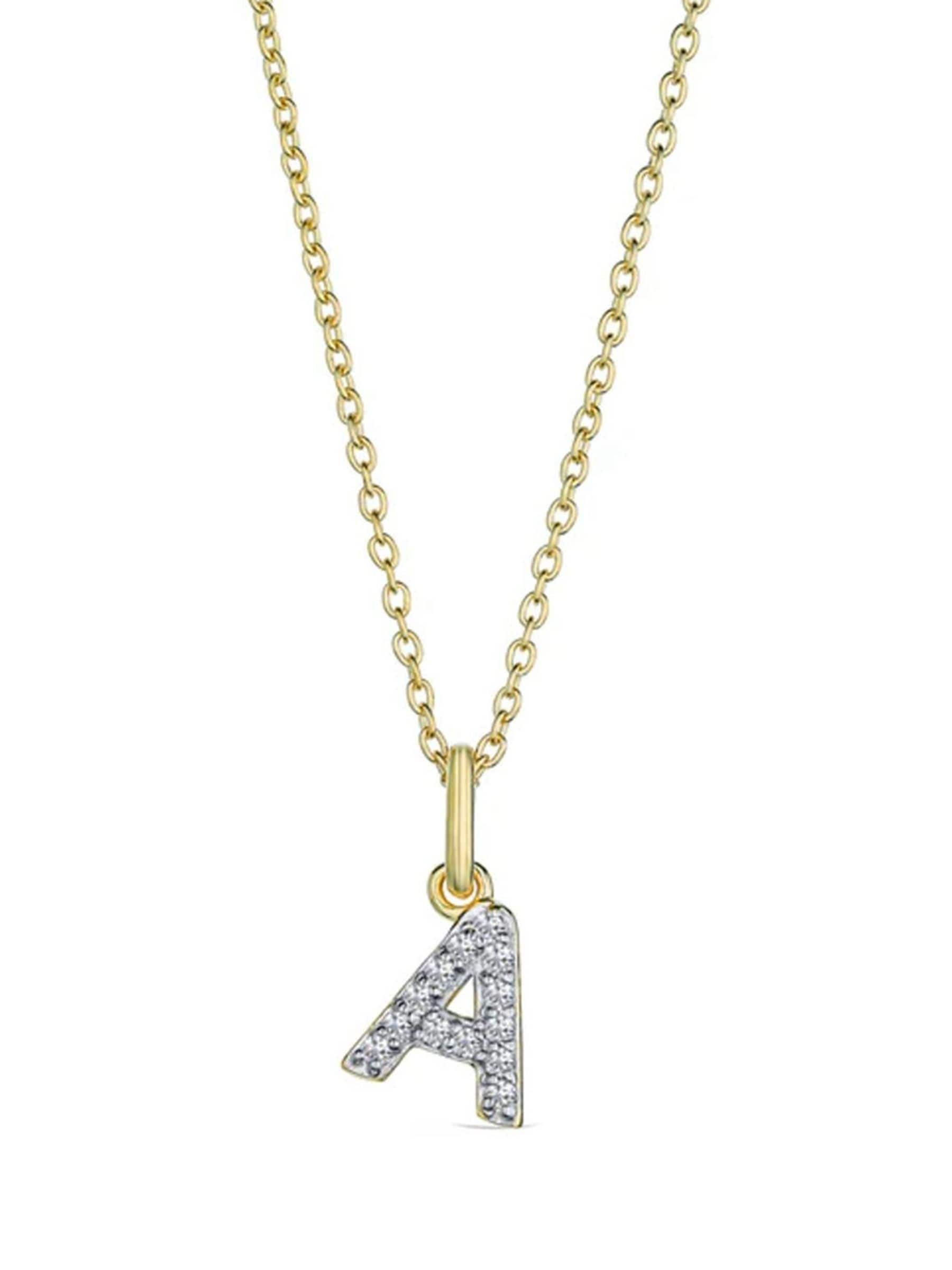 The Diamond Store 0.10ct lab diamond initial pendant 18K gold, UK version