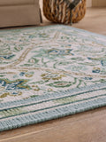 Nina Campbell green floral hand knotted rug, imported from the UK