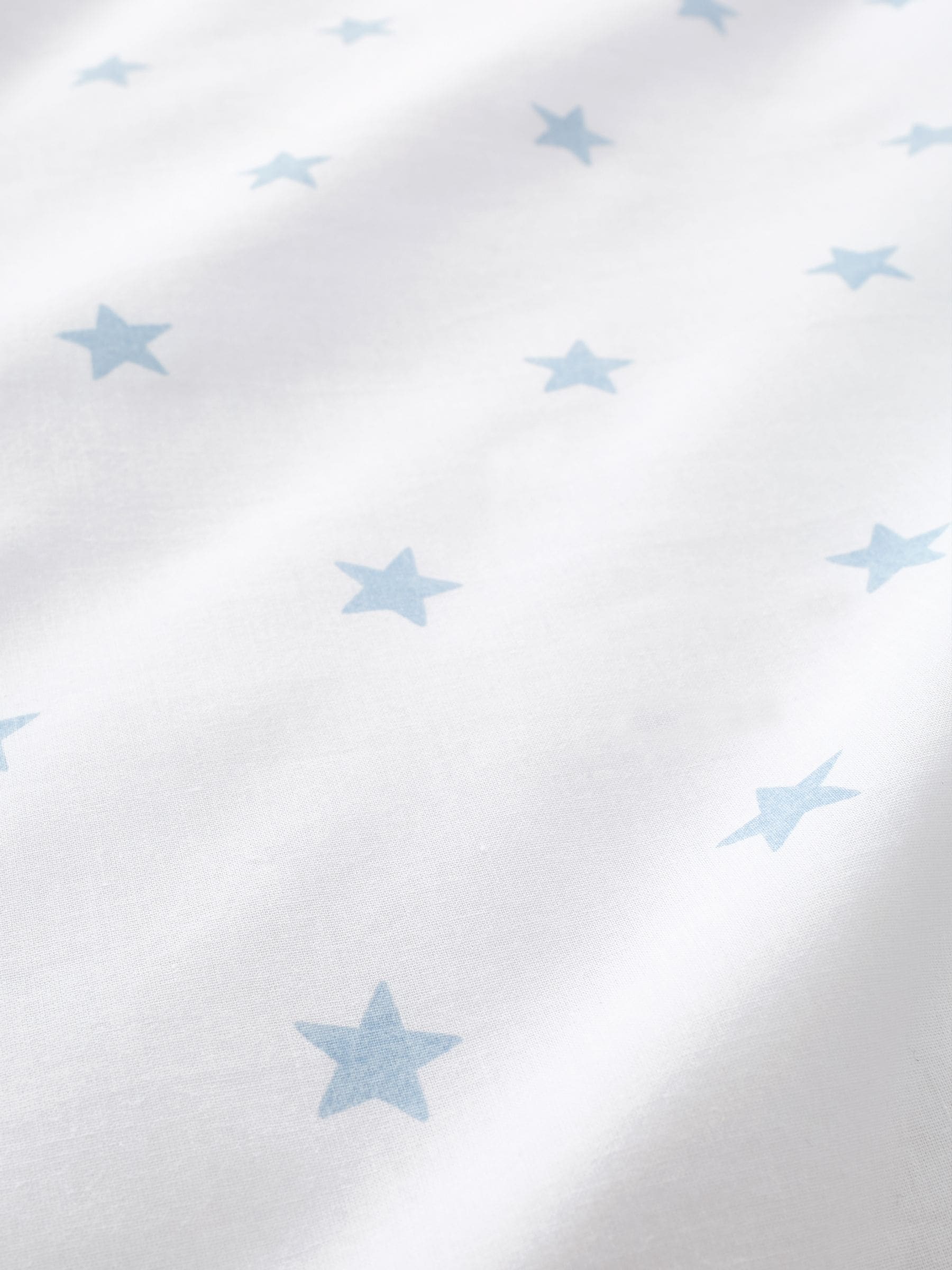 Bianca blue mini star & stripes cotton fitted sheet - British product